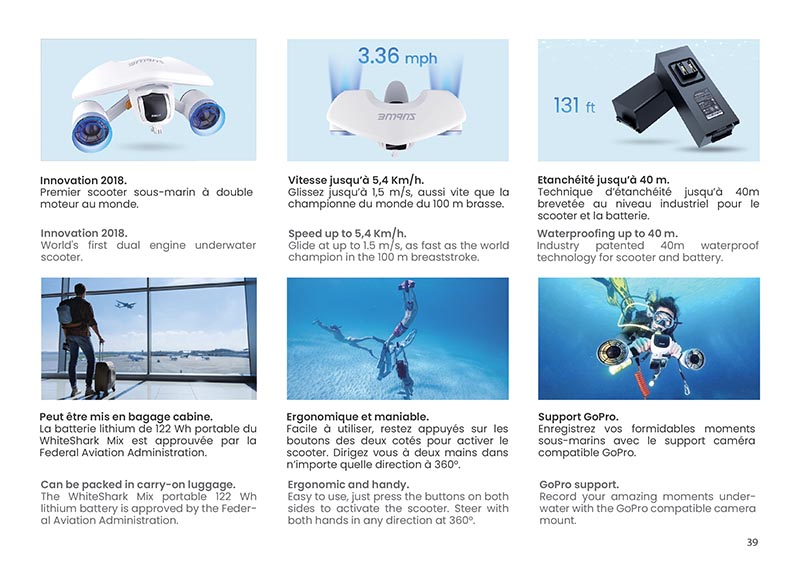Brochure Sublue - scooters sous-marins
